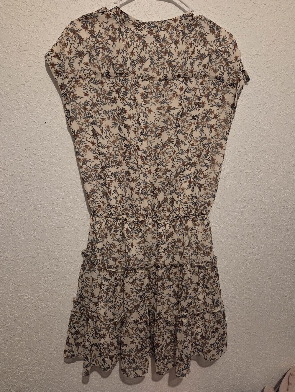 Rebecca Minkoff - Floral Dress Waist Tie Sleeveless Ruffle (LARGE) - Picture 4 of 7